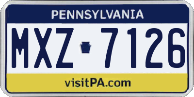 PA license plate MXZ7126