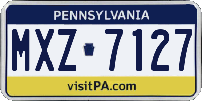 PA license plate MXZ7127