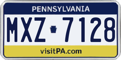 PA license plate MXZ7128