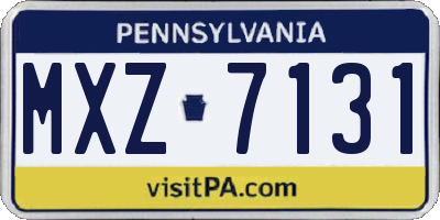PA license plate MXZ7131