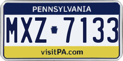PA license plate MXZ7133
