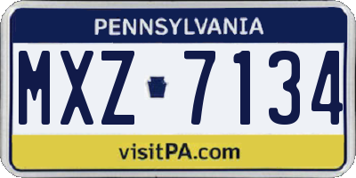 PA license plate MXZ7134