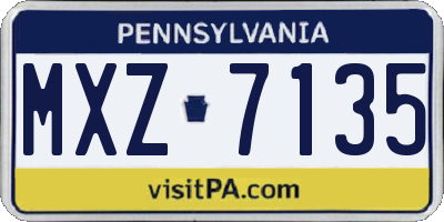 PA license plate MXZ7135