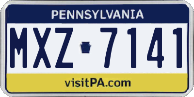 PA license plate MXZ7141