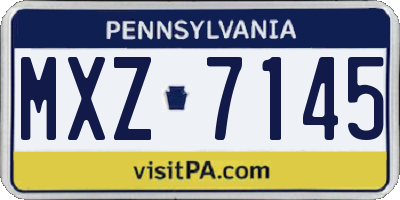 PA license plate MXZ7145