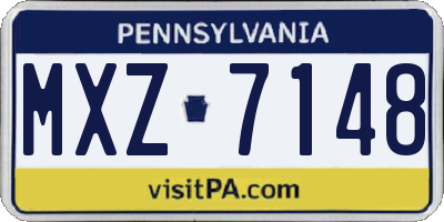 PA license plate MXZ7148