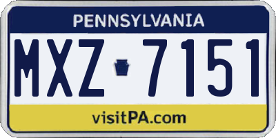 PA license plate MXZ7151