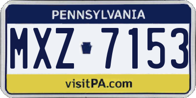 PA license plate MXZ7153