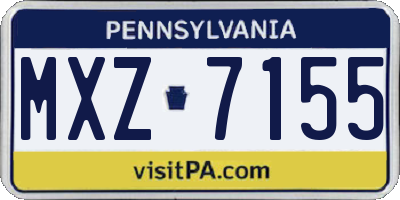 PA license plate MXZ7155