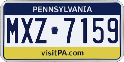 PA license plate MXZ7159