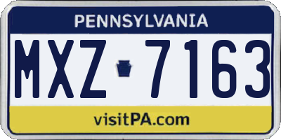 PA license plate MXZ7163
