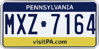 PA license plate MXZ7164