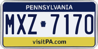 PA license plate MXZ7170