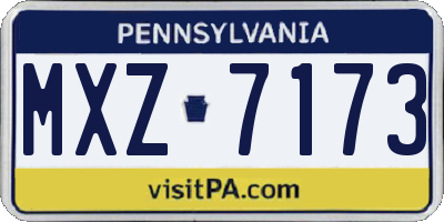 PA license plate MXZ7173
