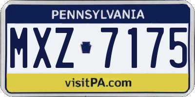 PA license plate MXZ7175