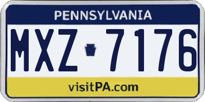 PA license plate MXZ7176