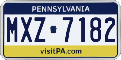 PA license plate MXZ7182