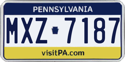 PA license plate MXZ7187