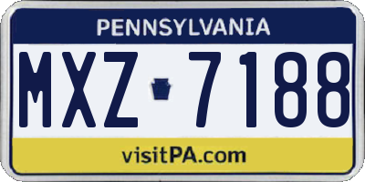 PA license plate MXZ7188