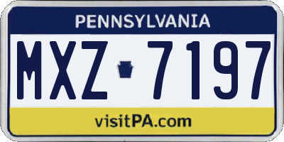 PA license plate MXZ7197