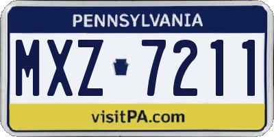 PA license plate MXZ7211
