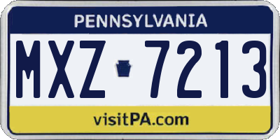PA license plate MXZ7213