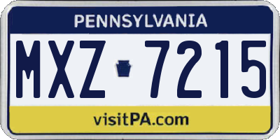 PA license plate MXZ7215