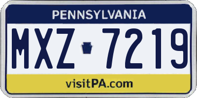 PA license plate MXZ7219