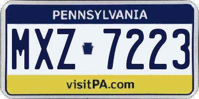 PA license plate MXZ7223