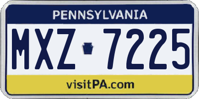 PA license plate MXZ7225