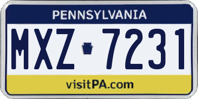 PA license plate MXZ7231