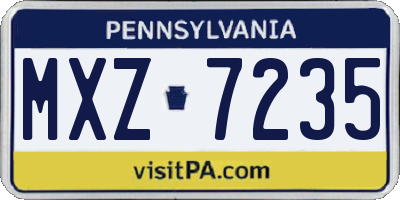PA license plate MXZ7235
