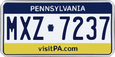 PA license plate MXZ7237