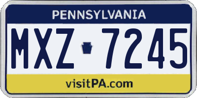PA license plate MXZ7245