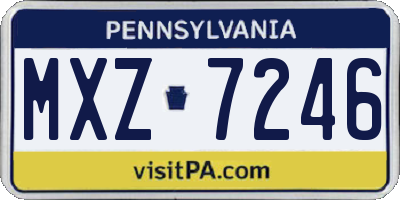 PA license plate MXZ7246