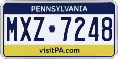 PA license plate MXZ7248