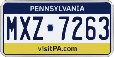 PA license plate MXZ7263