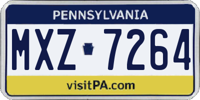 PA license plate MXZ7264