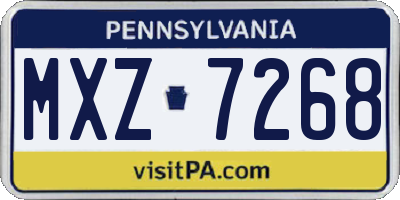 PA license plate MXZ7268