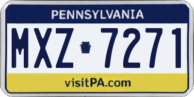 PA license plate MXZ7271