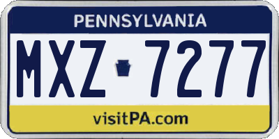 PA license plate MXZ7277