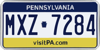 PA license plate MXZ7284