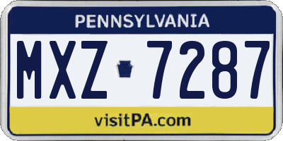PA license plate MXZ7287