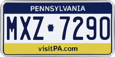 PA license plate MXZ7290