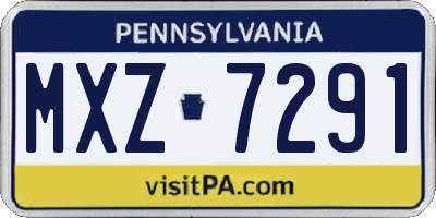 PA license plate MXZ7291