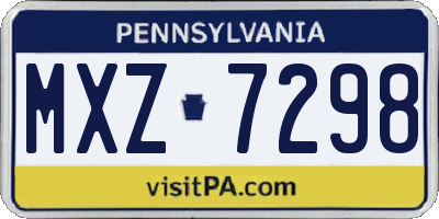 PA license plate MXZ7298