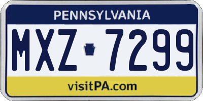 PA license plate MXZ7299