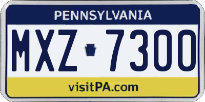 PA license plate MXZ7300