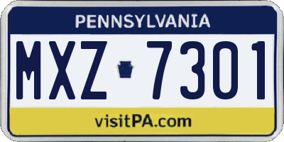 PA license plate MXZ7301