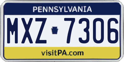 PA license plate MXZ7306